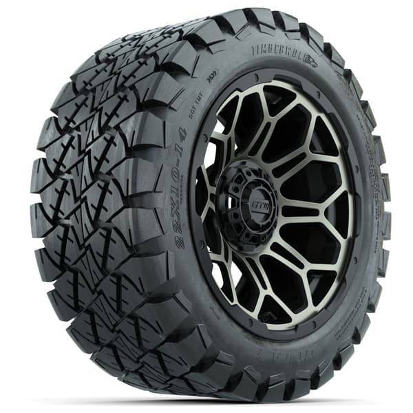 14 in GTW Bravo Wheels with 22x10-14 GTW Timberwolf All-Terrain Tires