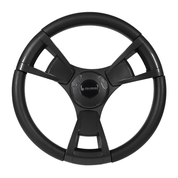 Gussi Italia® Model 13 Black/Carbon Fiber Steering Wheel For Club Car Precedent / Onward / Tempo (Years 2004-Up)