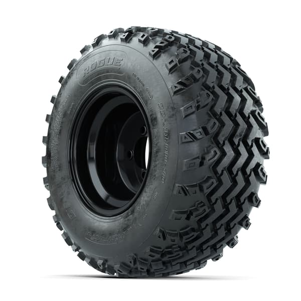 GTW Steel 10" Black Wheels with 22x11-10 Rogue All-Terrain Tires - Full Set