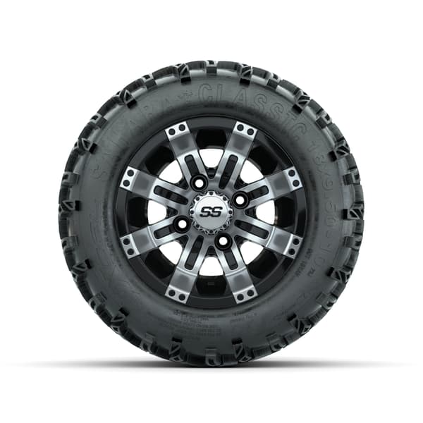 Set of (4) 10 in GTW Tempest Wheels with 18x9.5-10 Sahara Classic All Terrain Tires