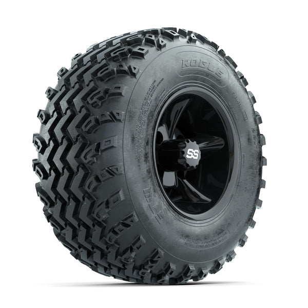 GTW Godfather 10" Wheels & 22x11-10 Rogue All-Terrain Tires - Black - Full Set