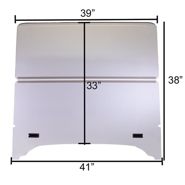 RedDot EZGO TXT Tinted 1/4" Folding Windshield with Rubber Trim for Storm Body Kits with 1” Strut (Years 1994.5-Up)