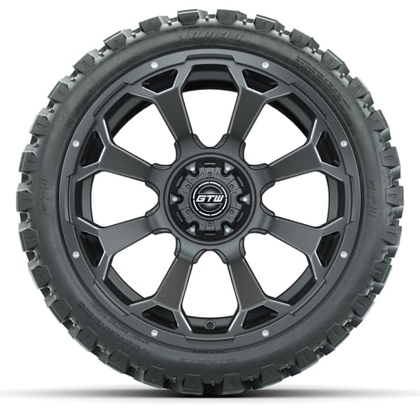 15″ GTW Raven Matte Gray Wheels with 23x10-R15 Nomad All-Terrain Tires