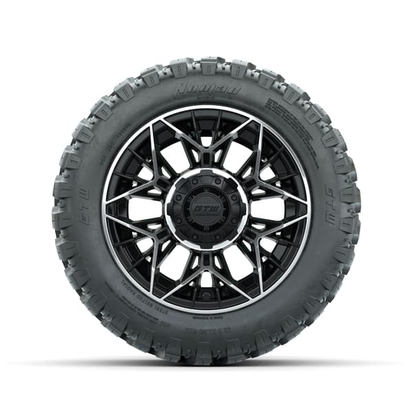 GTW Stellar 12" Machined/Black Wheels with 22x11-R12 Nomad All-Terrain Tires - Full Set