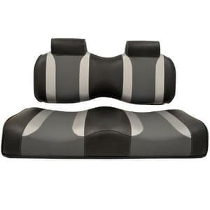 MadJax® Tsunami Black–Liquid Silver w/ Lagoon Gray Club Car Precedent Front Seat Cushions (Years 2004-2011)