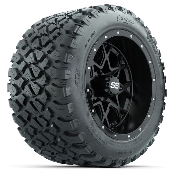 GTW Vortex 12" Matte Black Wheels with 20x10-R12 Nomad All-Terrain Tires - Full Set