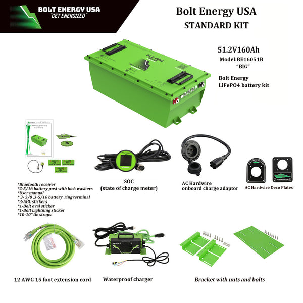 LITHIUM BATTERY Bolt Energy: 48V(51.2) 160AH  Standard Kit - "BIG" HIGH OUTPUT GOLF CART