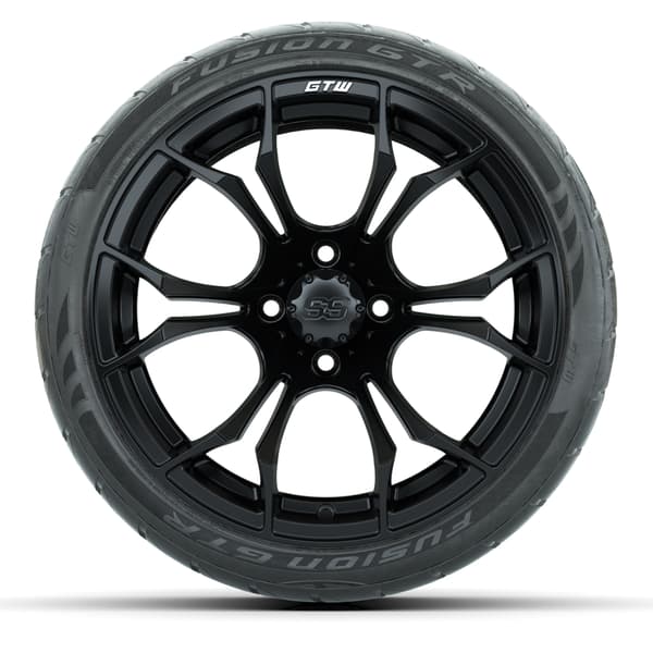 15″ GTW Spyder Matte Black Wheels with 215/40-R15 Fusion GTR Street Tires