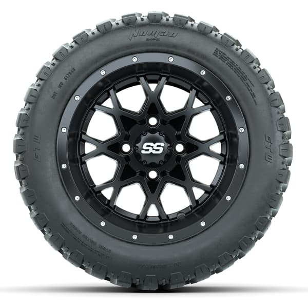 GTW Vortex 12" Matte Black Wheels with 20x10-R12 Nomad All-Terrain Tires - Full Set