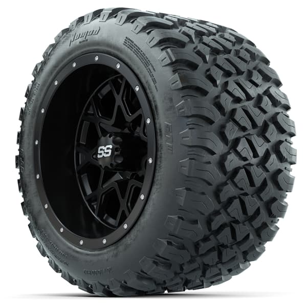 GTW Vortex 12" Matte Black Wheels with 20x10-R12 Nomad All-Terrain Tires - Full Set