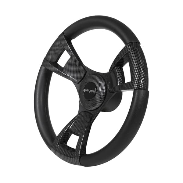 Gussi Italia® Model 13 Black/Carbon Fiber Steering Wheel For Club Car Precedent / Onward / Tempo (Years 2004-Up)