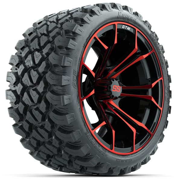 15″ GTW Spyder Red/Black Wheels with 23x10-R15 Nomad All-Terrain Tires