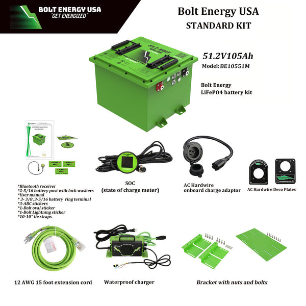 Lithium Battery Bolt Energy USA: 48V (51.2V) 105AH 51V-105AH Standard Kit - "MINI" HIGH OUTPUT