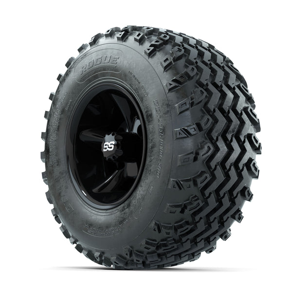 GTW Godfather 10" Wheels & 22x11-10 Rogue All-Terrain Tires - Black - Full Set