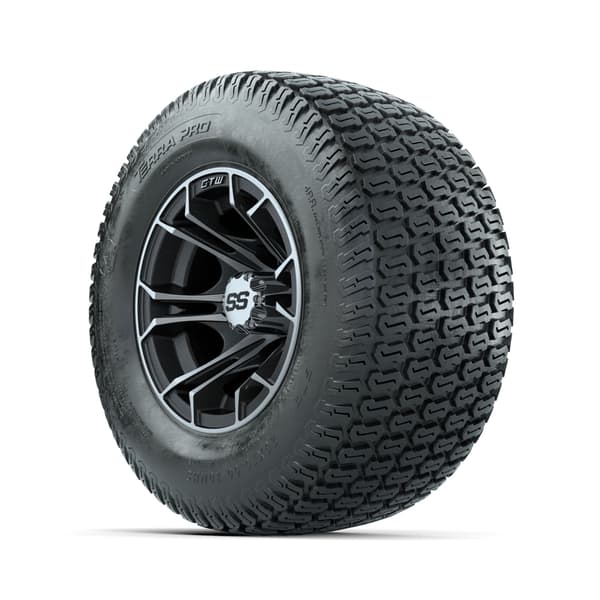 GTW Spyder 10" Machined/Matte Grey Wheels with 20x10-10 Terra Pro S-Tread Traction Tires - Full Set