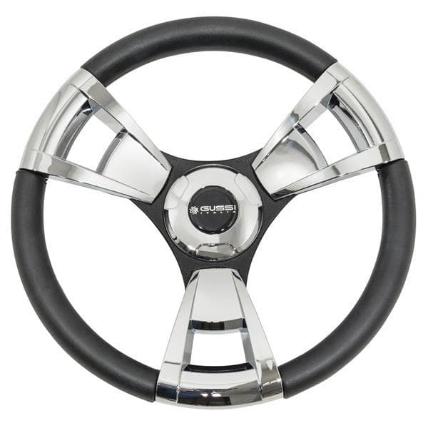 Gussi Italia® Model 13 Black/Chrome Steering Wheel For All EZGO TXT / RXV Models