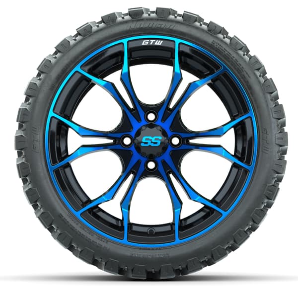 15″ GTW Spyder Blue/Black Wheels with 23x10-R15 Nomad All-Terrain Tires