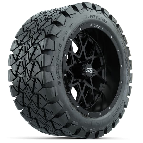 14" GTW Vortex Wheels with 22x10-14 GTW Timberwolf All-Terrain Tires