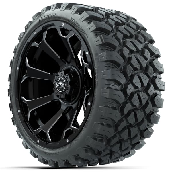 15″ GTW Raven Matte Black Wheels with 23x10-R15 Nomad All-Terrain Tires