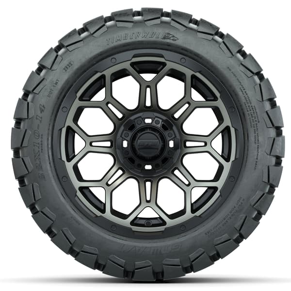 14 in GTW Bravo Wheels with 22x10-14 GTW Timberwolf All-Terrain Tires